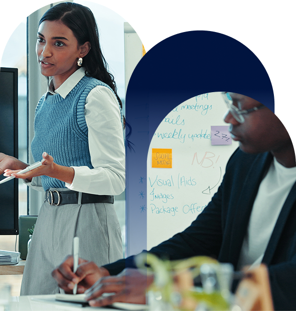 Woman conducting a marketing presentation.